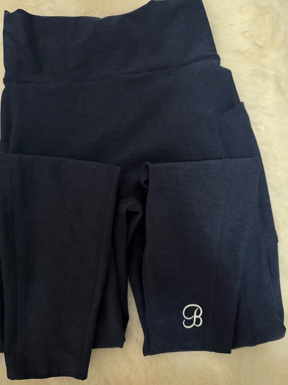 Bombshell Sportswear Navy Blue Women's Leggings with Side Pockets